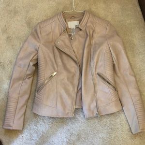 Light pink faux leather jacket